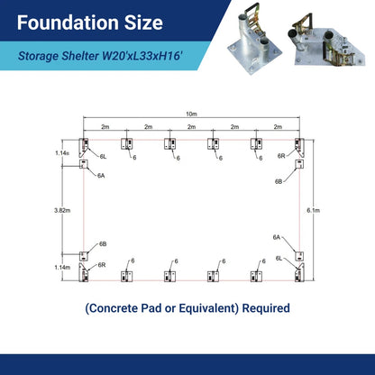 20×33 ft Reinforced Heavy-Duty Double Truss Shelter, High-Strength Steel Frame with 22 oz PVC Cover