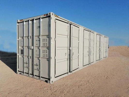 40 ft High Cube Multi-Door Storage Container and Skid